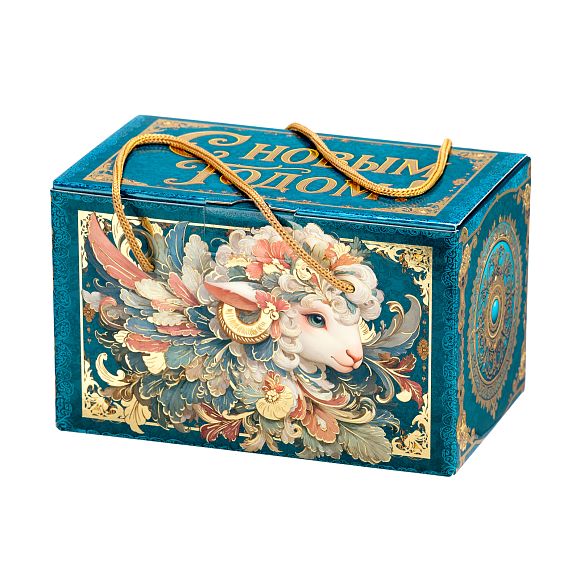 Сладкий новогодний подарок Праздничный набор конфет «Изумрудный телец»
